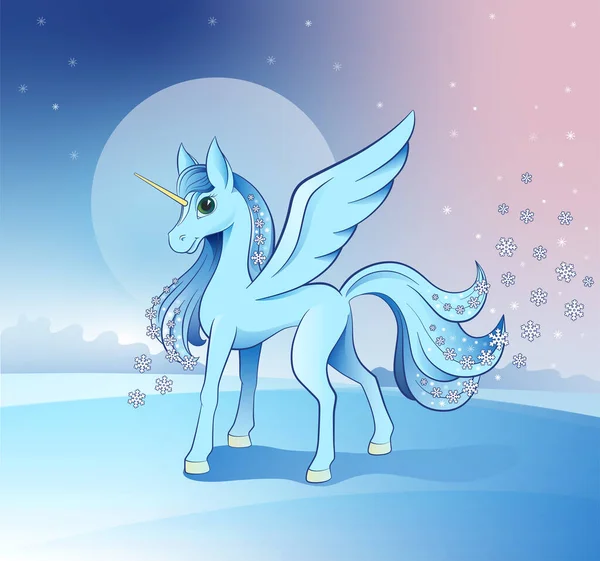 Peri kışı tekboynuzu. Vektör illüstrasyonu