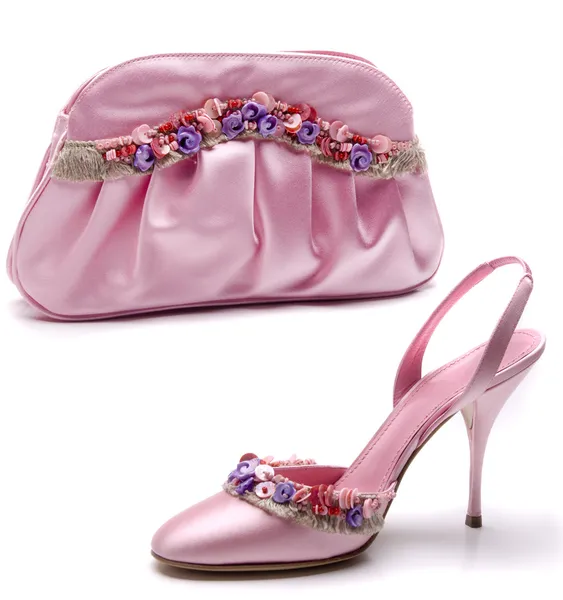Pink shoe and bag — Stock Photo, Image
