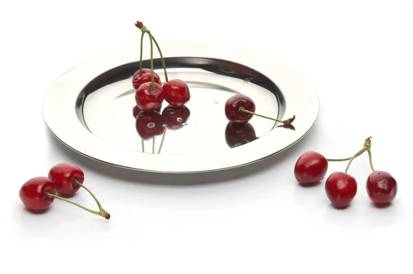 Cherries on plate — Stock Photo, Image