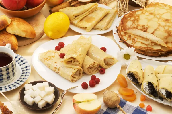 Restaurant menu: pancake — Stock Photo, Image