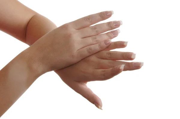 Vrouw hand geïsoleerd — Stockfoto