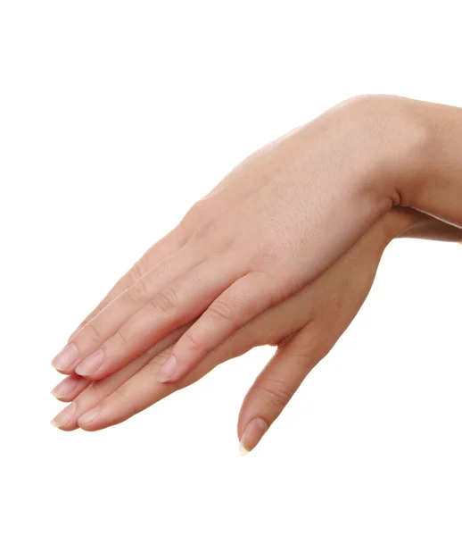 Vrouw hand geïsoleerd — Stockfoto