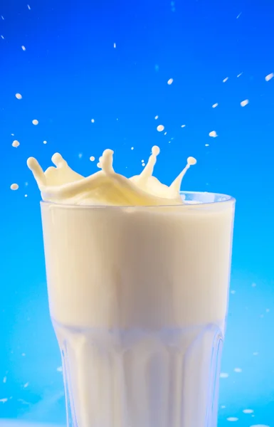 Splash a glass of milk — Stock Photo, Image