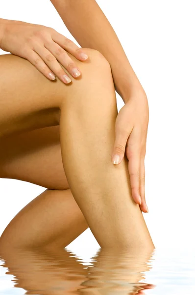 Conceito de cuidados de beleza com pernas — Fotografia de Stock