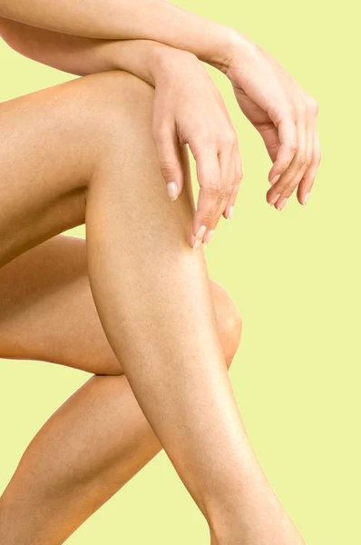 Concetto di cura di bellezza con le gambe — Foto Stock