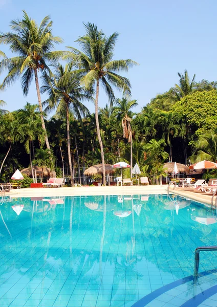 Junto a la piscina — Foto de Stock