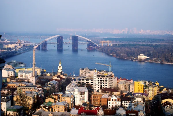 View on Podil district from St Andrew's Church — Stock Photo, Image