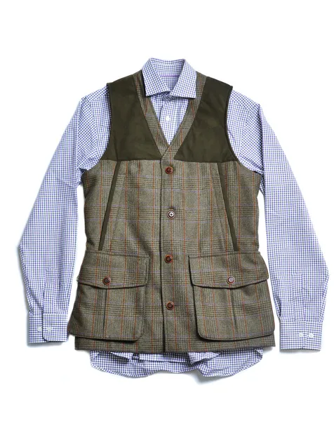 Camicia e gilet su sfondo bianco — Foto Stock