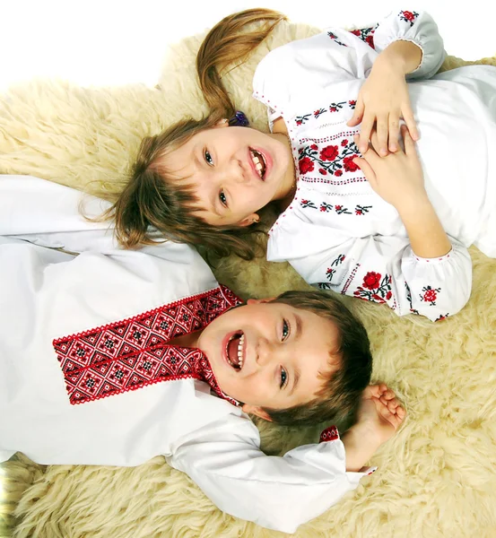 Ukrayna'dan çocuklarda Ulusal odezhde.portret.