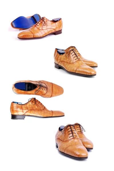Zapatos de hombre clásicos sobre un fondo blanco — Foto de Stock