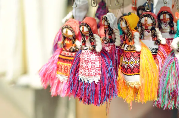 Ukrainische traditionelle handgefertigte Puppen Stockbild