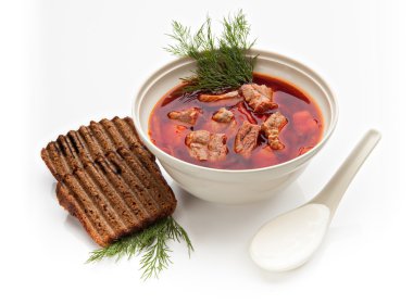 Ukrainian borsch, red-beet soup clipart