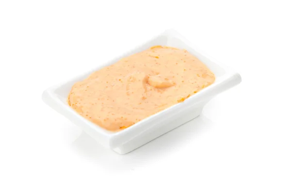 Sauceboat with mayonnaise — Stock Photo, Image