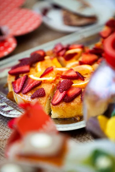 Torta de morango caseira — Fotografia de Stock