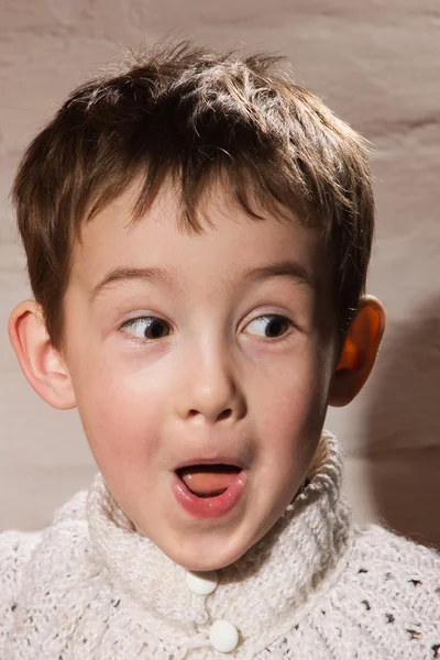 Surprised and pleased boy — Stock Photo, Image