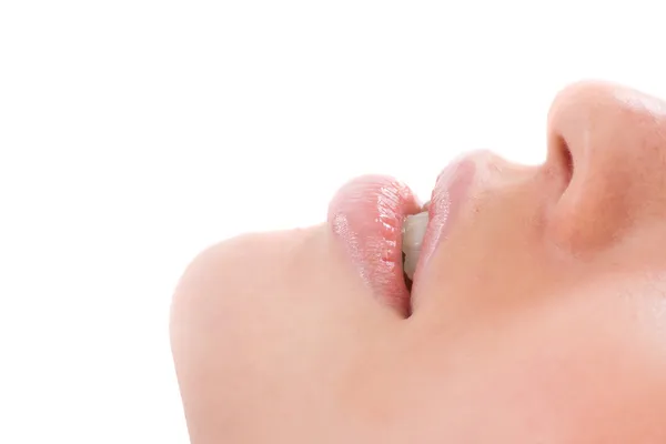 Vrouwelijke lippen close-up — Stockfoto