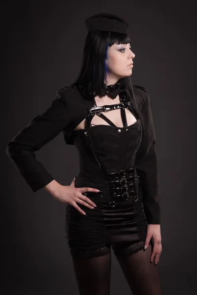 Fetish model in a corset — Stock Photo, Image