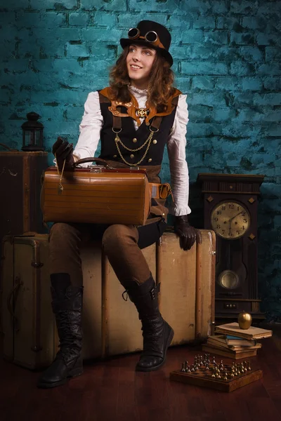 Steam punk Tjej — Stockfoto