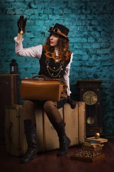 Steam punk girl — Stock Photo, Image