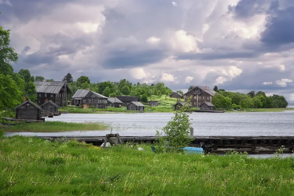 Paesaggio rurale su un'isola di Kizhi, Russia — Foto Stock