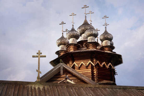 Domes of Orthodox Church in North Russian style