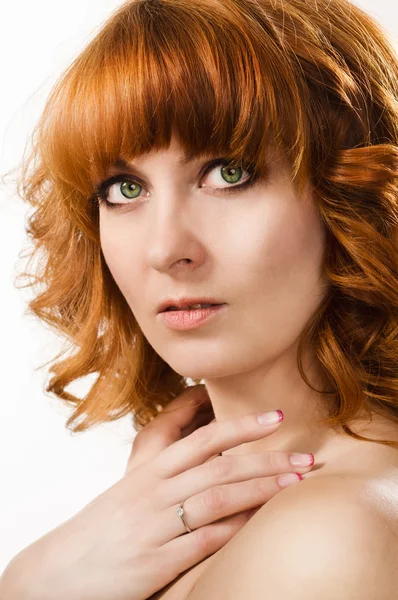 Beautiful woman with red hair Stock Photo