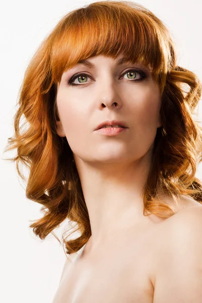 Beautiful woman with red hair — Stock Photo, Image