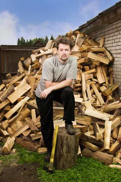 Chopping wood — Stock Photo, Image