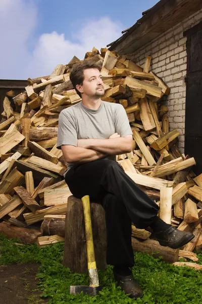 Chopping wood — Stock Photo, Image