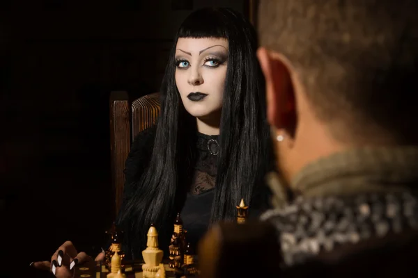 Der Tod spielt Schach — Stockfoto