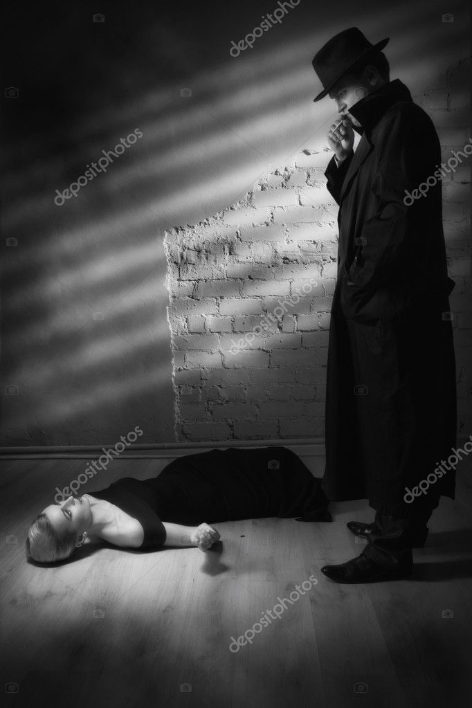 Detective investigating the crime scene Stock Photo by ©Demian 39725117