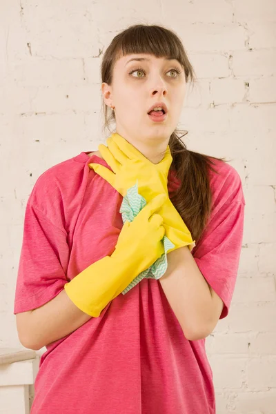 Girl coughing — Stock Photo, Image