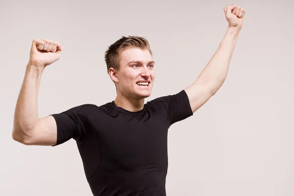 Champion enjoying his victory — Stock Photo, Image