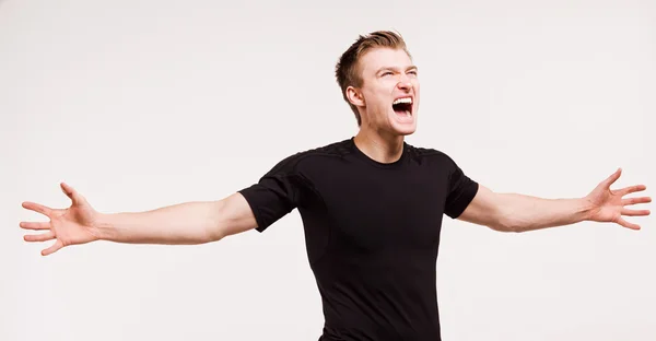 Champion enjoying his victory — Stock Photo, Image