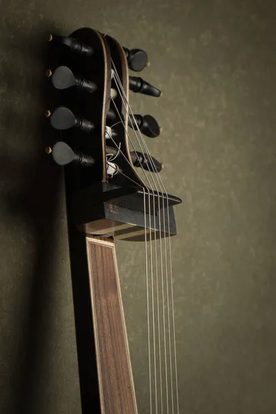 Theorbo Van 17E Eeuw Close Detail — Stockfoto