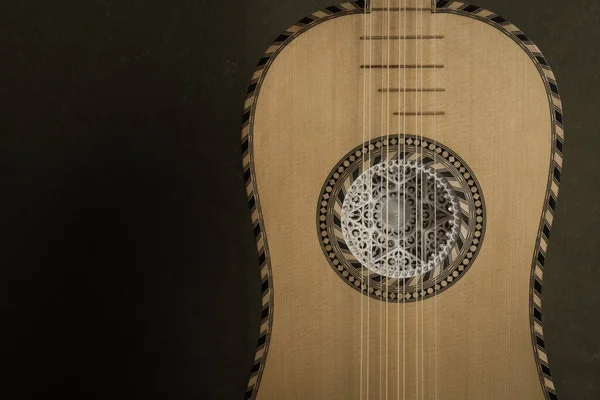 바로크 기타는 세기의 기타이다 사항을 클로즈업 — 스톡 사진
