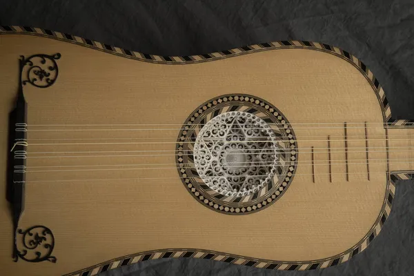 Baroque Guitar 17Th Century Close Details — Stock Photo, Image
