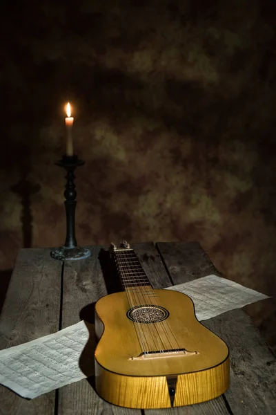 Musical Still Life Renaissance Style Vihuel — Stock Photo, Image