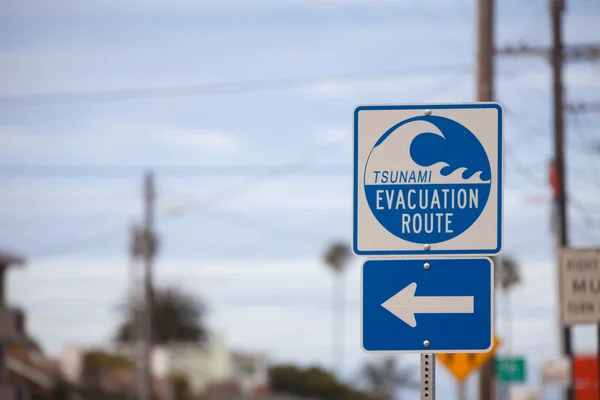 Tsunami evacuation sign Royalty Free Stock Images