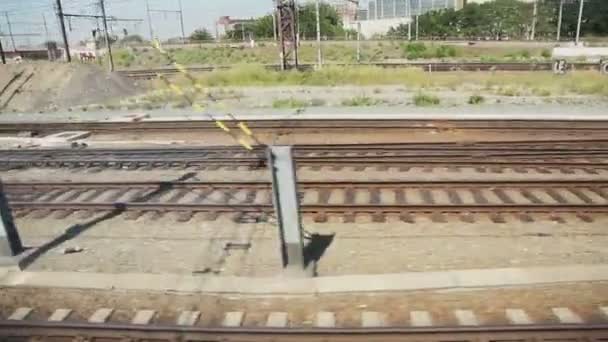 Ferrovie europee vista dal treno in movimento — Video Stock