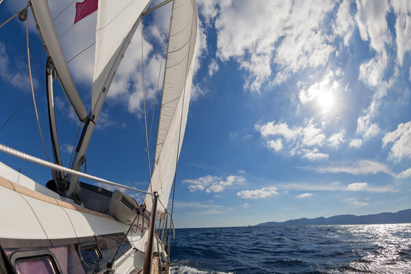 Sailing boat in the sea