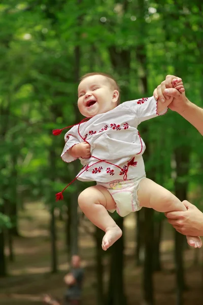 Baby in ukrainian folk dress vyshyvanka — Stock Photo, Image