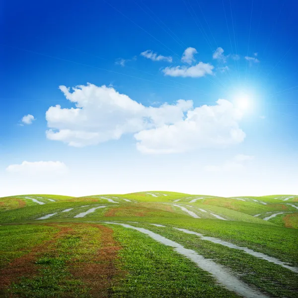 Hills and roads — Stock Photo, Image