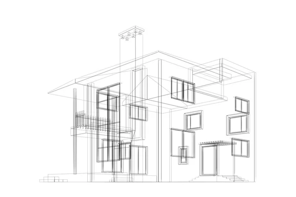 Cottage blueprint — Zdjęcie stockowe