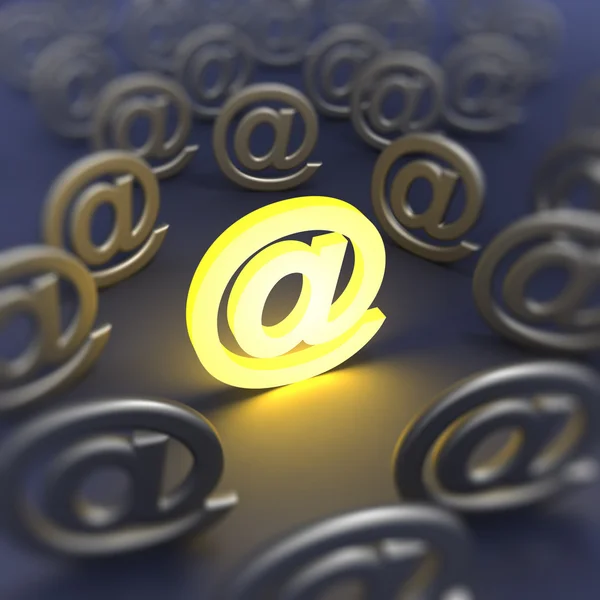 E-mail sign defocused — Stock Photo, Image