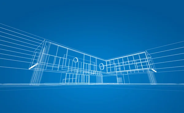 Blueprint on blue — Stock Photo, Image