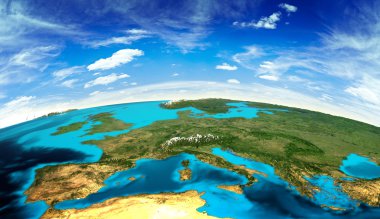 Europe landscape from space clipart