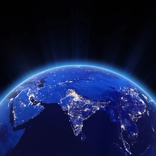 luces de la ciudad de Europa en la noche