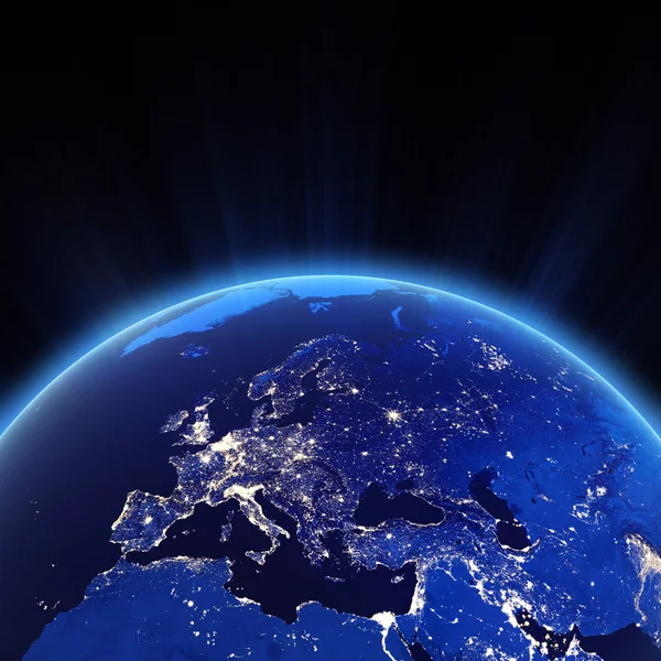 Avrupa şehir ışıkları, gece