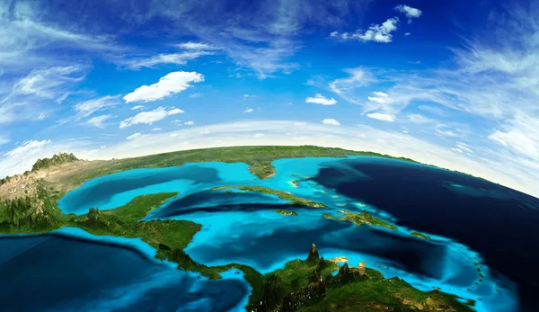 Uzaydan gelen Orta Amerika peyzaj